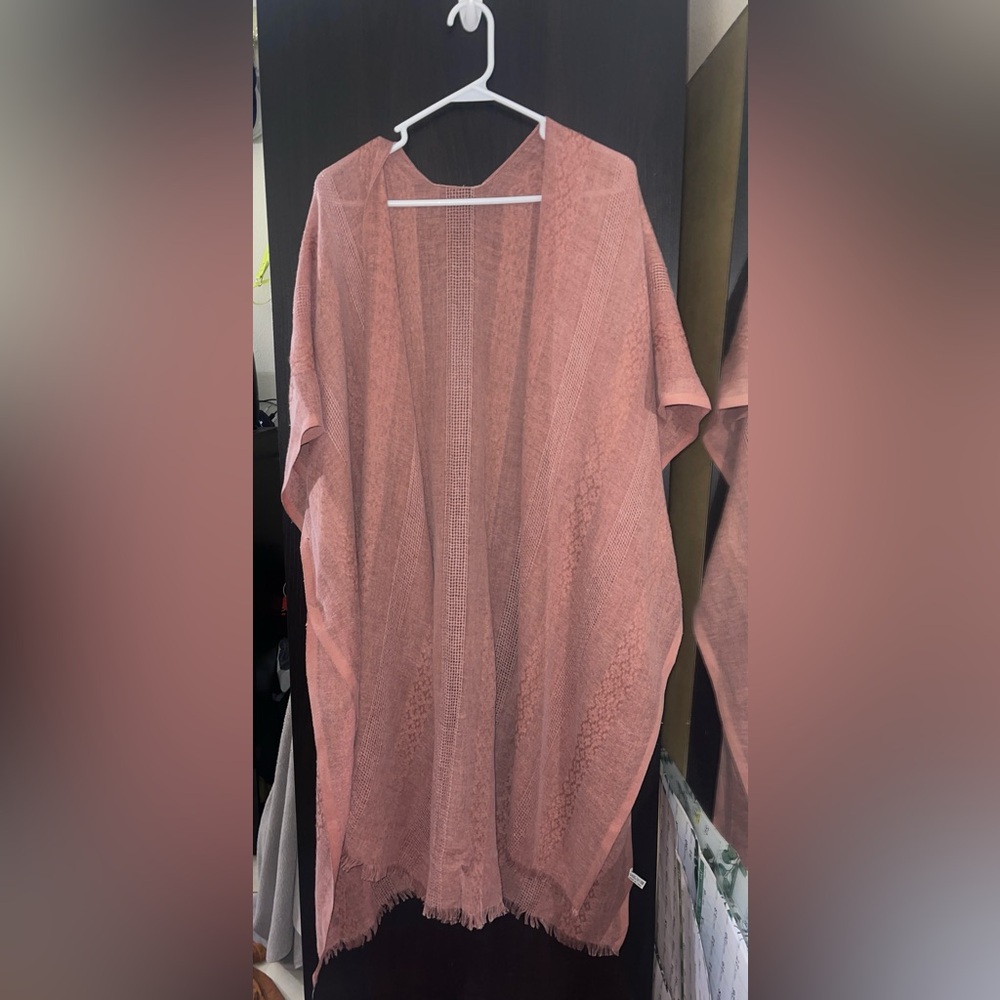 Pink Textured Poncho